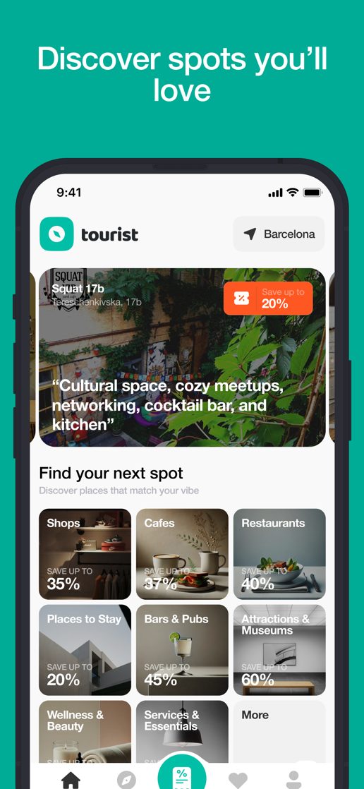 Screenshot dell'app Tourist 1
